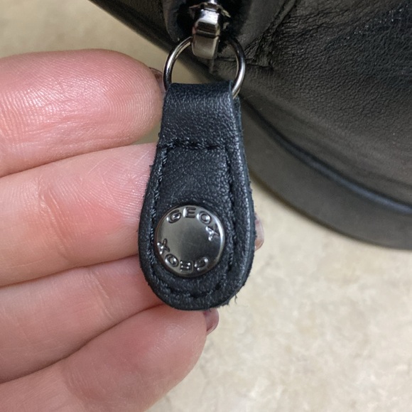 Geox Respira black leather, heeled booties in size 9 - Picture 5 of 6